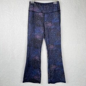 Promover Galaxy Print High Waisted Bootcut Yoga Pants Blue Purple Womens Medium